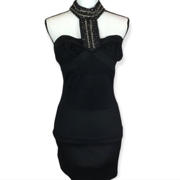 Choker diamond/bead bodycon dress - Picture 2 of 12